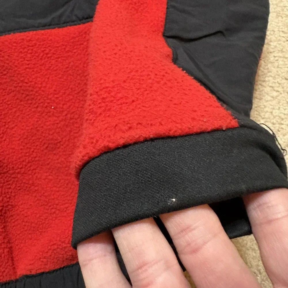 The North Face Denali Jacket Boys Small 7/8 Red Black Fleece Full Zip Pockets